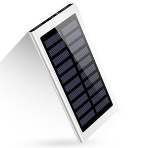 18650 Thin meta 20000mah Solar Power Bank Portable external battery pack Charger Dual USB solar charger For Xiaomi Mi
