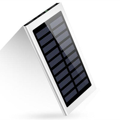 18650 Thin meta 20000mah Solar Power Bank Portable external battery pack Charger Dual USB solar charger For Xiaomi Mi