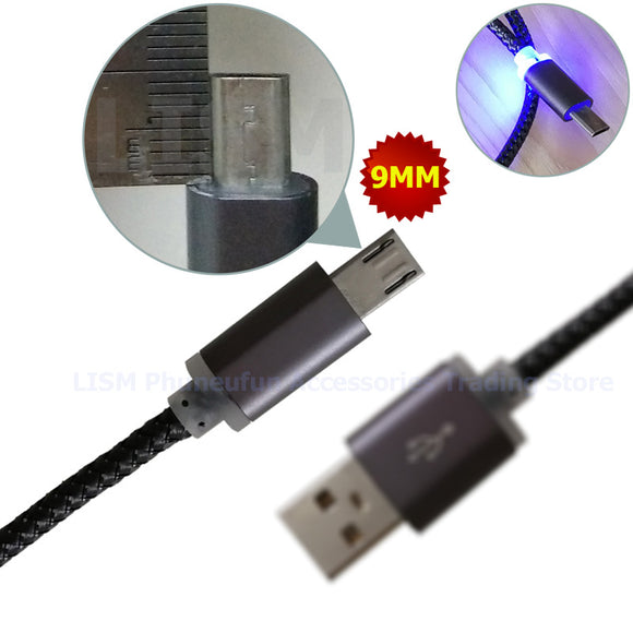 9mm Extra Long Head Micro USB Cable Extended Connector 1m LED Cabel for Homtom ZOJI Z8 Z7 Nomu S10 Pro S20 S30 mini Guophone V19