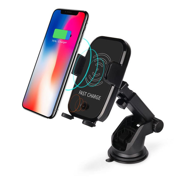 Fast Wireless Car Charger For iPhone X 8 8 Plus Samsung S8 Huawei xiaomi automatically open when put the phone near the charger