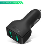 AUKEY 4.8A Dual USB Car Charger Universal Fast Mini Mobile Phone USB Charger Car-Charger for Xiaomi iPhone Samsung iPad LG etc